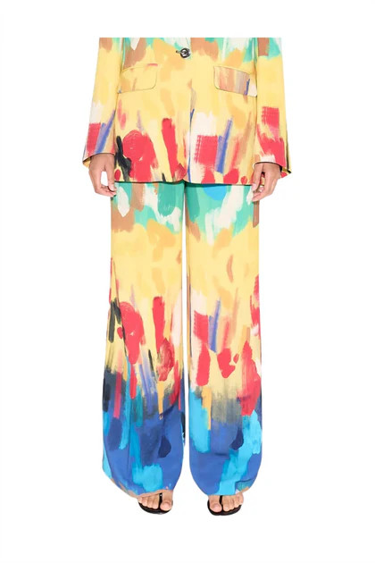 Bloo Crepe High Waist Pant In Palette Print | Shop Simon