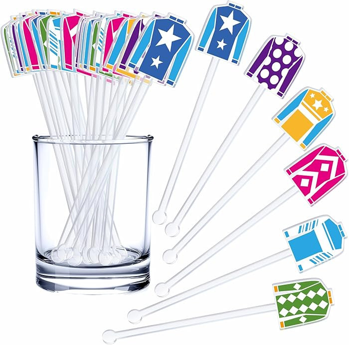 Jingmore 24 Pcs Derby Day Cocktail Stirrer Horse Racing Cocktail Sticks Acrylic Reusable Derby St... | Amazon (US)
