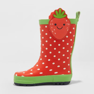Toddler Girls' Maddison Strawberry Rain Boots - Cat & Jack | Target