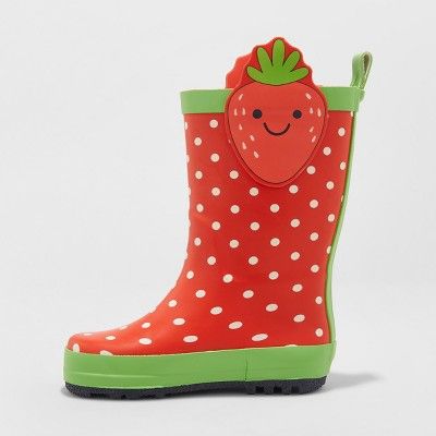 Toddler Girls' Maddison Strawberry Rain Boots - Cat & Jack&#153; | Target