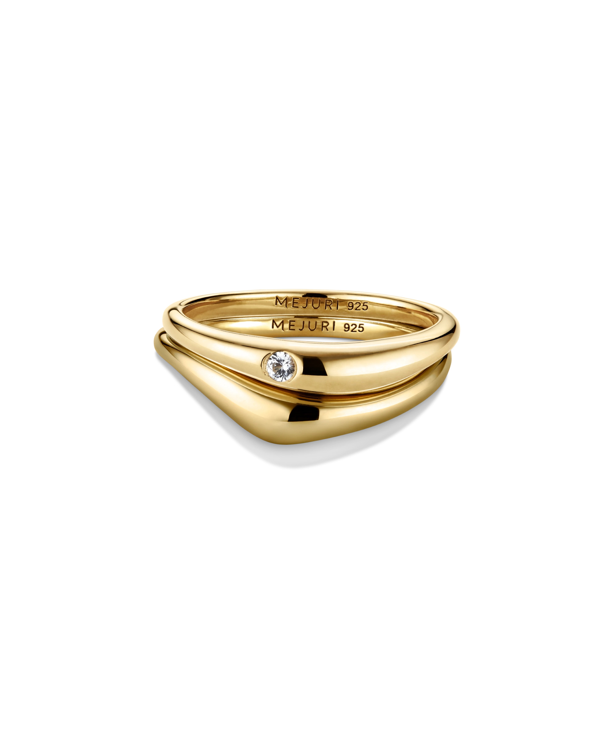 Organic Dôme Nesting Ring Set in 18k Gold Vermeil & Lab-Grown Sapphires | Mejuri | Mejuri Fine Crew