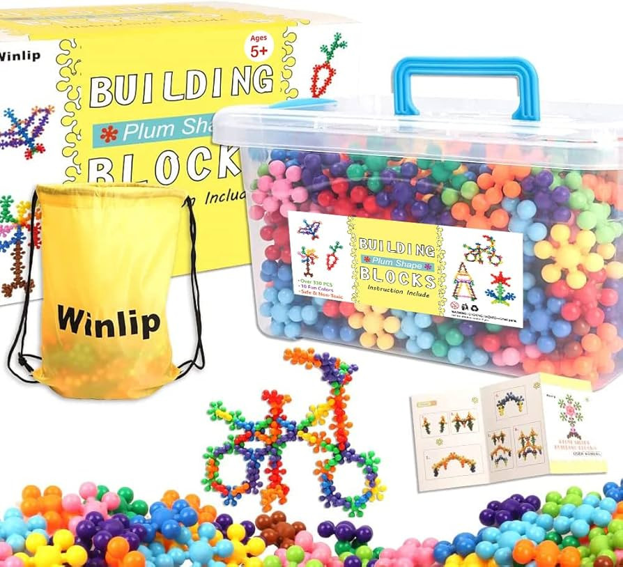 330 pcs Building Blocks, Educational Building Toys Stem Toys Building Discs Sets Interlocking Sol... | Amazon (US)