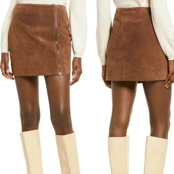 Blank NYC Brown Suede Skirt with Zipper - Size 27 NWT!! | Poshmark