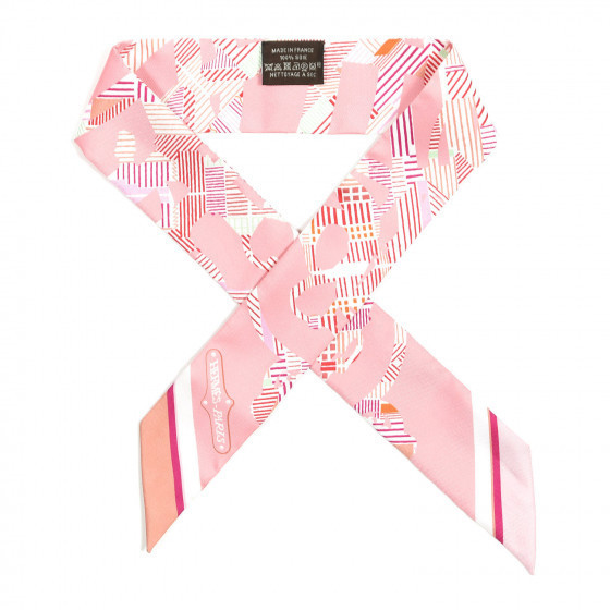 HERMES Silk Cavalcadour Morning Twilly Rose Vert Terracotta | Fashionphile