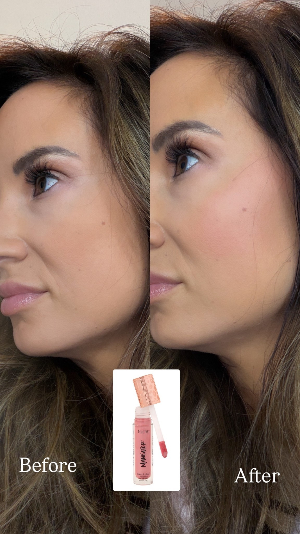 Before and after of the Tarte Maneater Blush 

#LTKHoliday #LTKFindsUnder50 #LTKBeauty