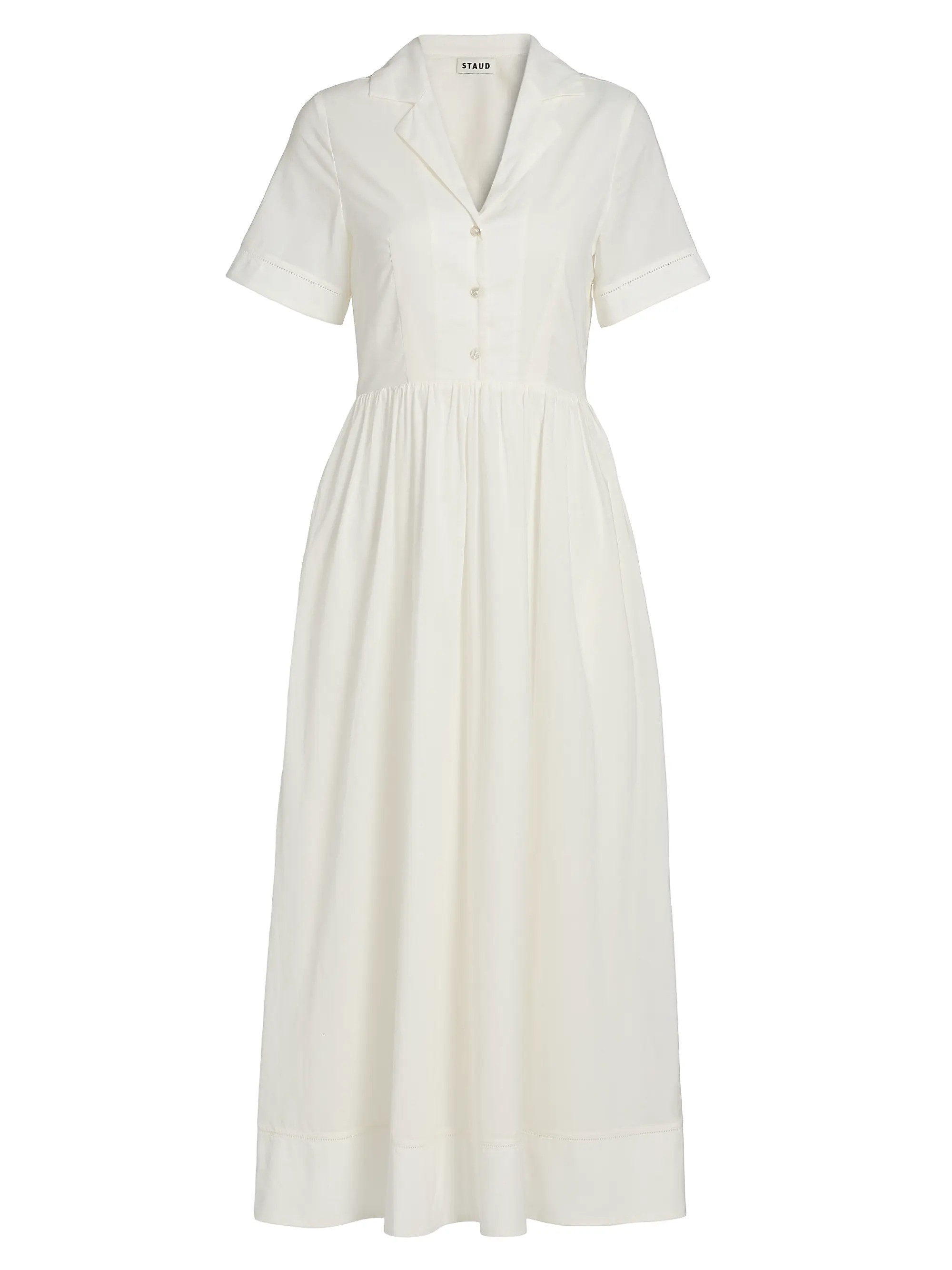 Staud Meryl Voile Midi Shirtdress | Saks Fifth Avenue | Saks Fifth Avenue