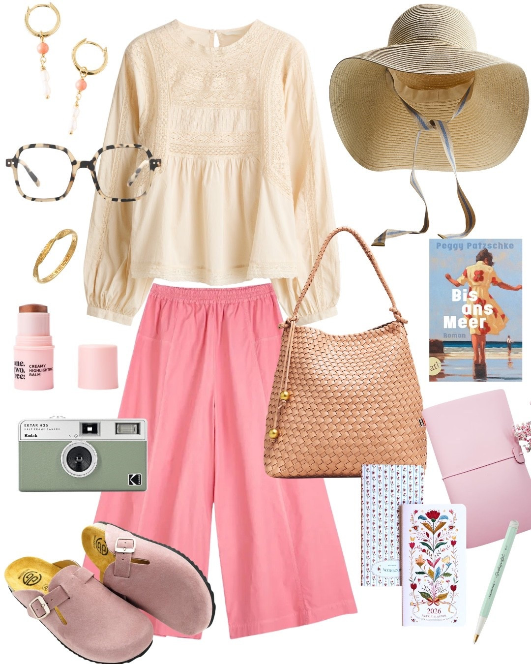 Spitzenbluse, Strohhut, ein (wirklich sehr sehr gutes!) Buch, eine Kamera und Papier, um Gedankenblitze aufzuschreiben. Ein Outfit für einen langsamen Sommertag, einen Tag zum Wahrnehmen und Festhalten. #sommer #nostalgie #vintage #offline #booklover #romantic #spitzenbluse #slowliving #pastell

#LTKdeutschland #LTKsummer #LTKbag