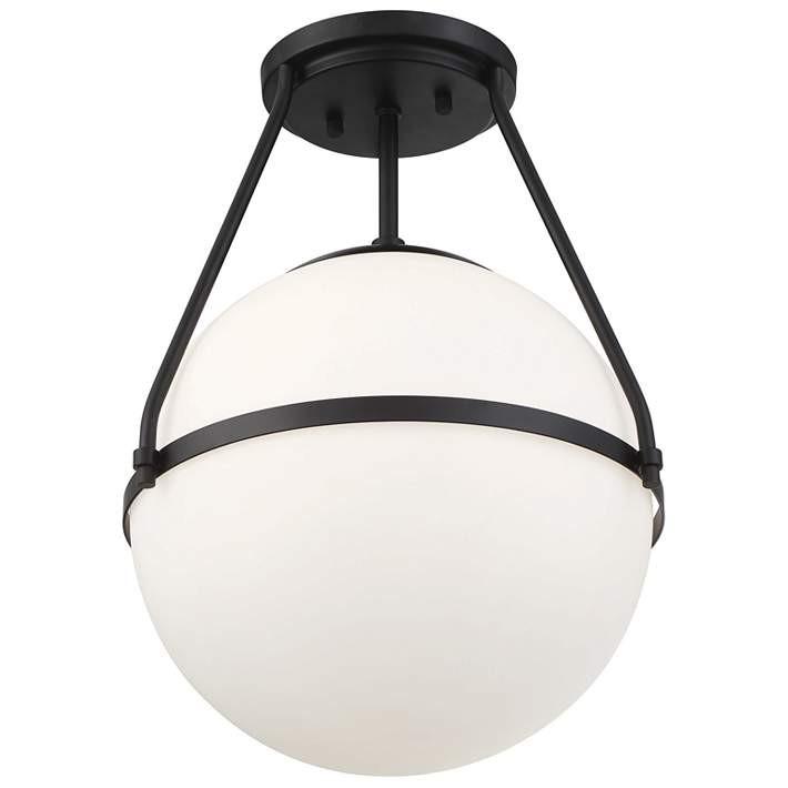 Savoy House Meridian 13.25" Wide Matte Black 1-Light Ceiling Light | Lamps Plus