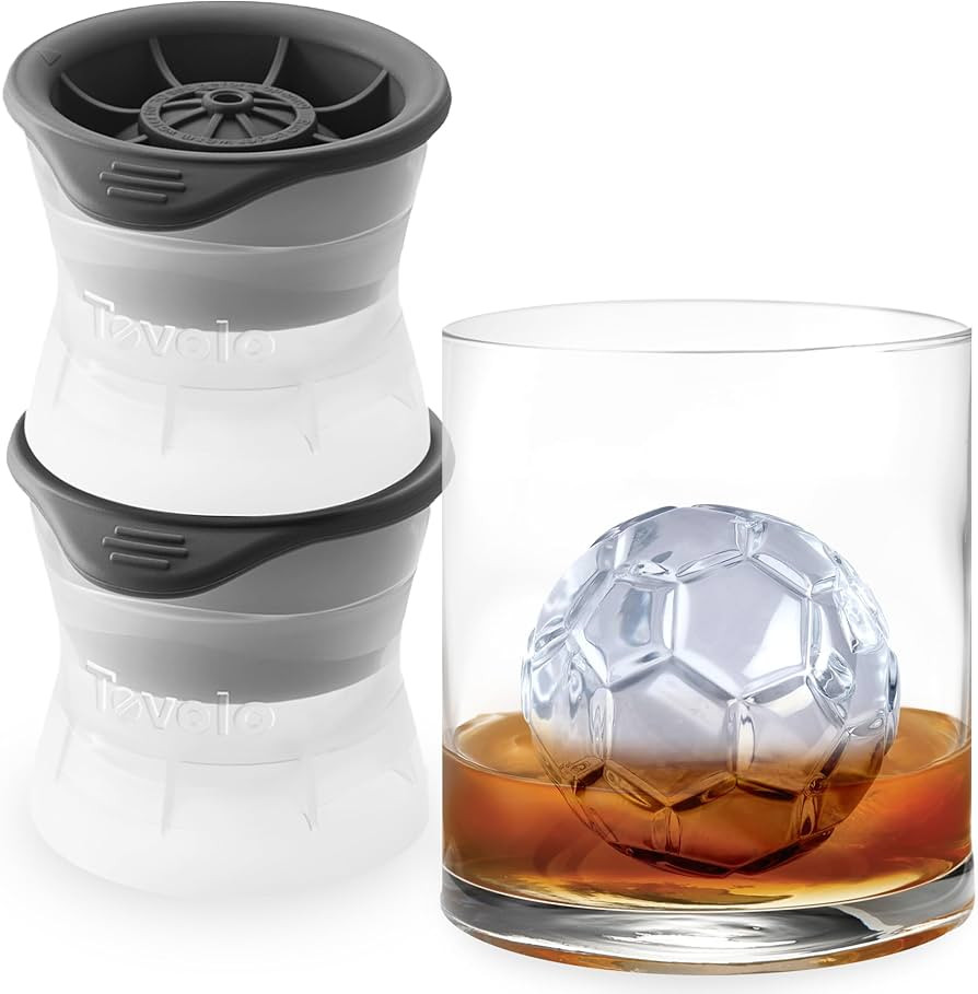Tovolo Soccer Ball Ice Cube Molds Pack of 2 Large Sports Craft Ice Spheres for Drinks Whiskey Bou... | Amazon (US)