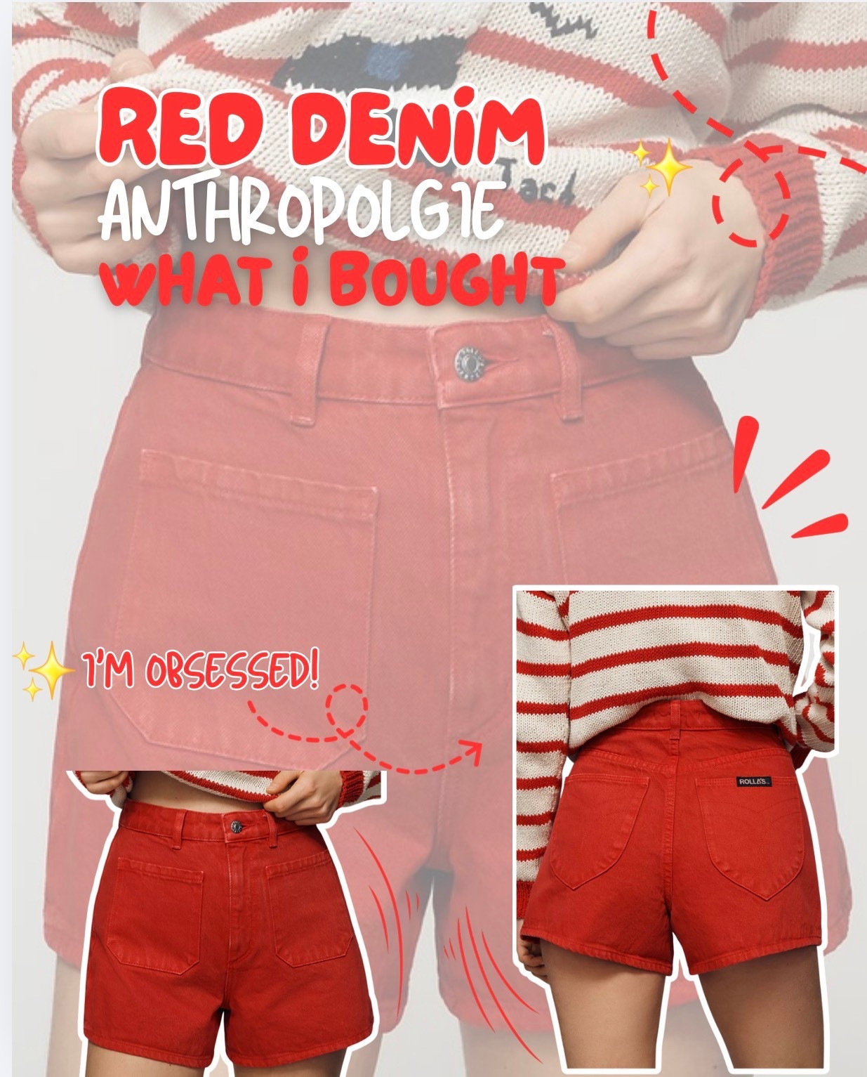 High rise denim! ✨❤️ I love the red!