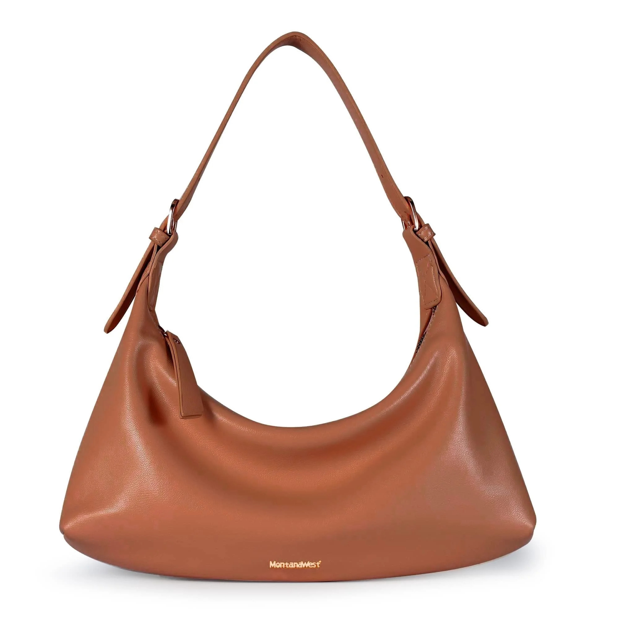 Montana West Hobo Bags for Women Shoulder Trendy Purses Leather Clutch Purse and Handbags, Brown | Walmart (US)