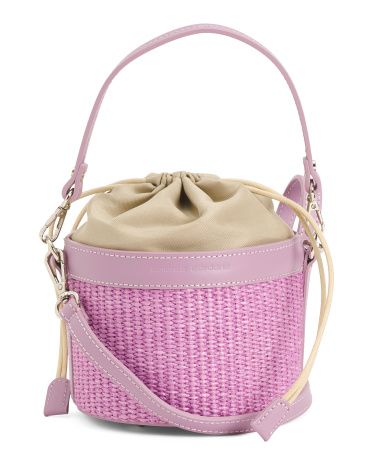 Made In Italy Raffia Bucket Shoulder Bag | TJ Maxx