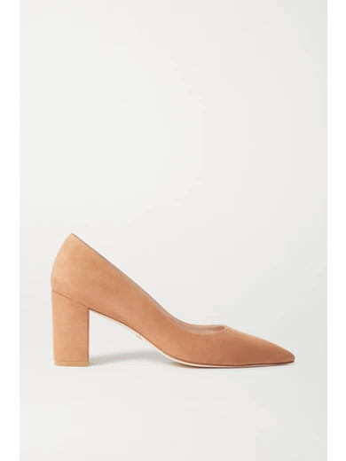 Stuart Weitzman - Laney 75 Suede Pumps - Tan | NET-A-PORTER (US)