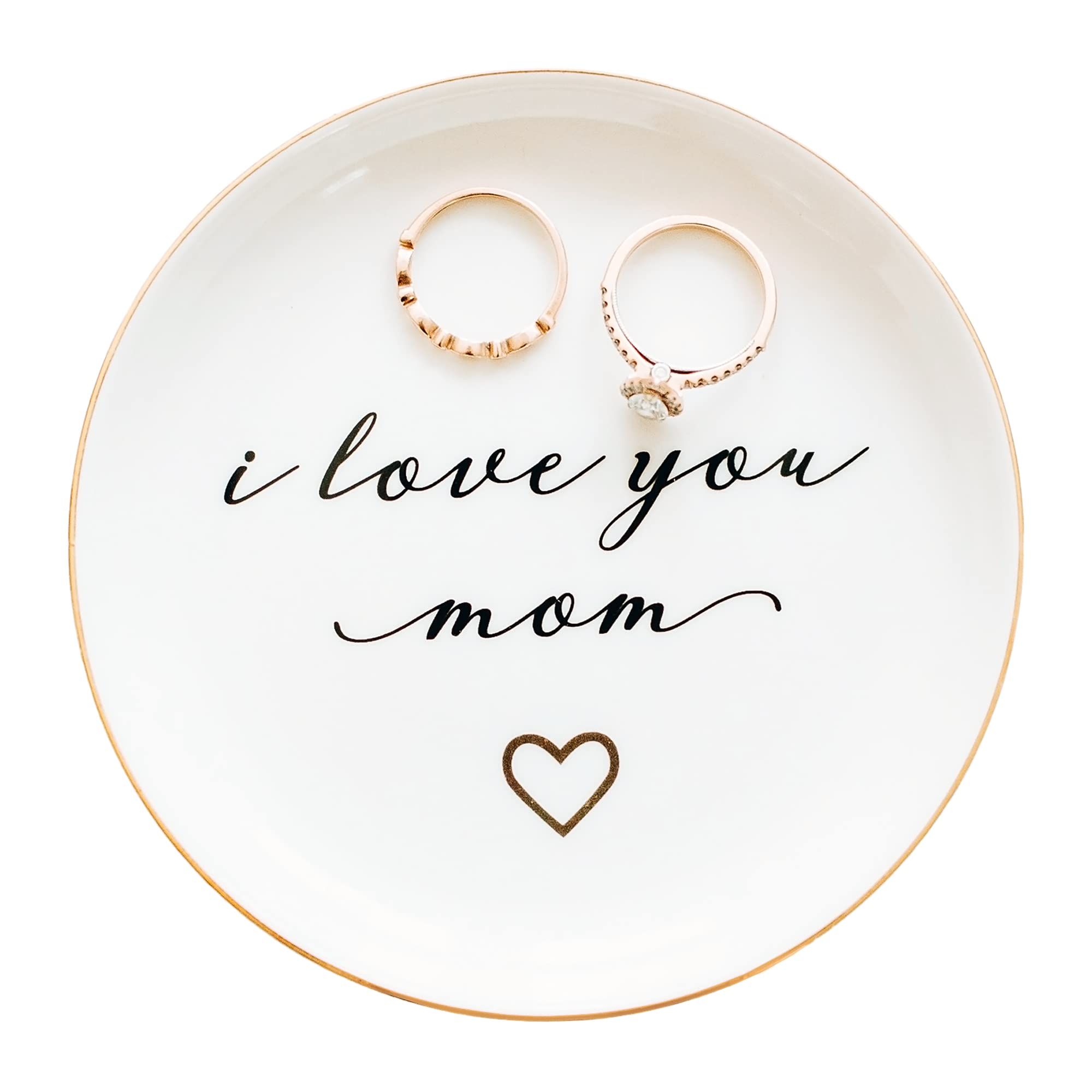 Ring Dish For Mom - I love you Mom Jewelry Ring Dish Trinket Tray, New Mom Gifts for Women, Mothers  | Amazon (US)