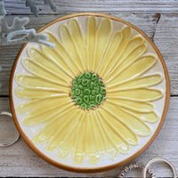 Wedding Ring Dish, Yellow Daisy, Trinket Jewelry Daisy Bracelet Dish | Etsy (US)