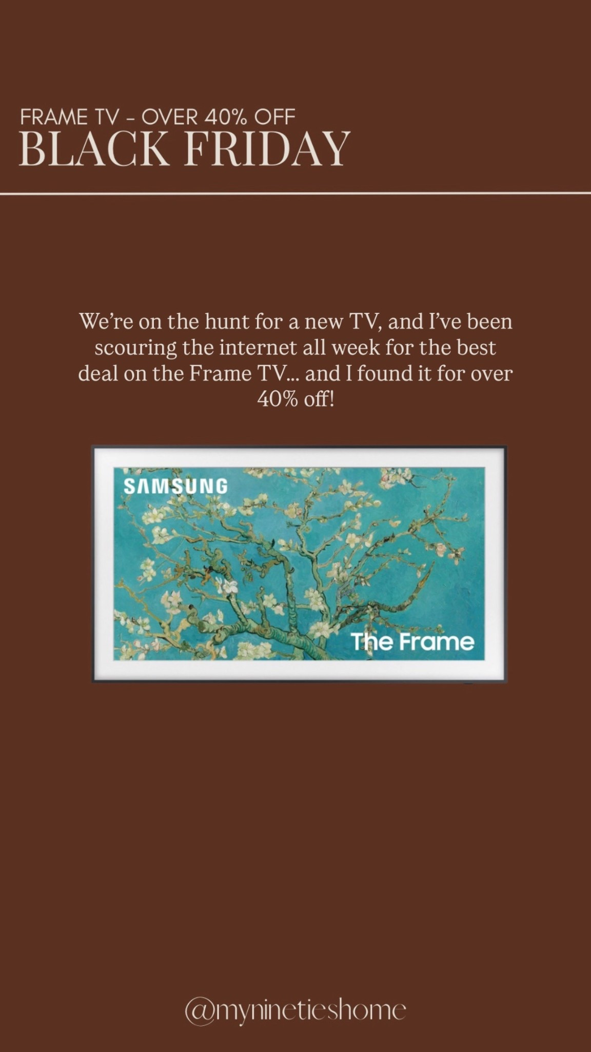 Frame TV on sale!!! Over 40% off!



#LTKHome #LTKCyberWeek #LTKSaleAlert