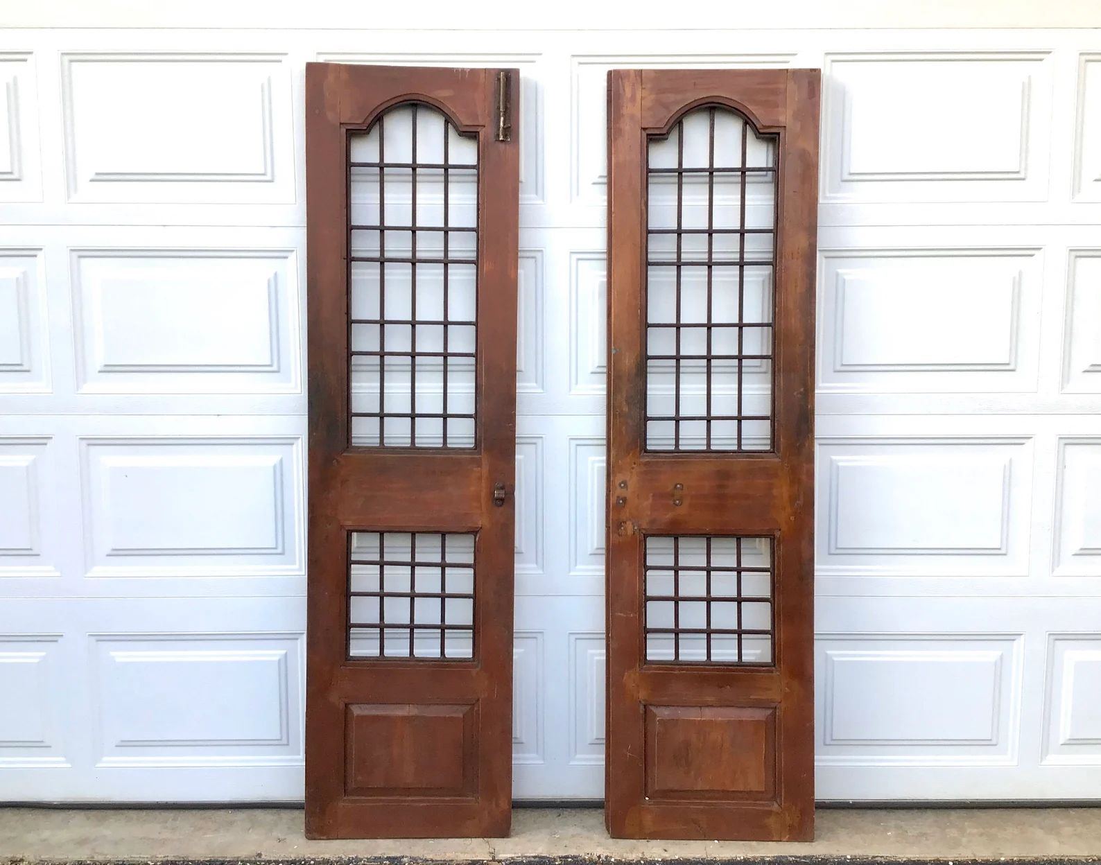 72 French Security Doors Vintage Door Set Stained Wood W | Etsy | Etsy (US)