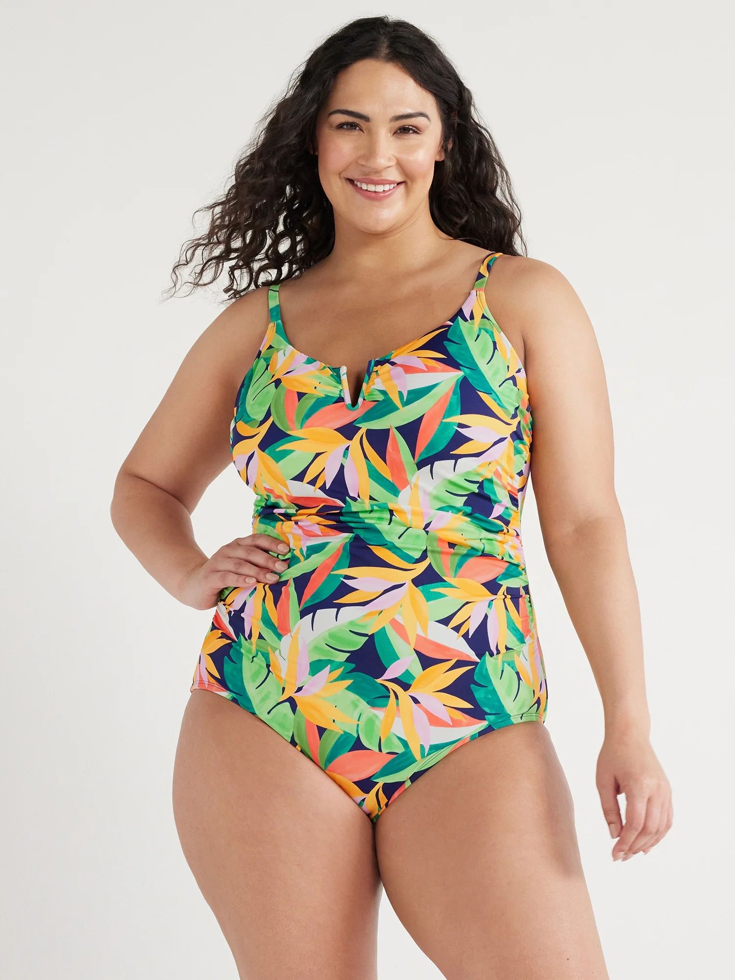 Time and Tru Women’s and Plus Tropical Oasis One Piece Swimsuit | Walmart (US)