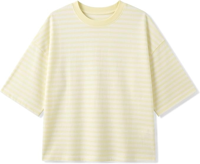 Y2k Women Oversized Striped Shirt Short Sleeve Crewneck Loose Fit T Shirts Casual Blouse Tee Fair... | Amazon (US)