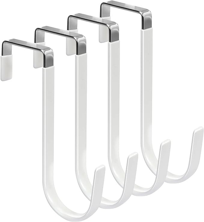 FYY Over the Door Hooks, 4 Pack Hangers Hooks with Rubber Prevent Scratches Heavy Duty Organizer ... | Amazon (US)