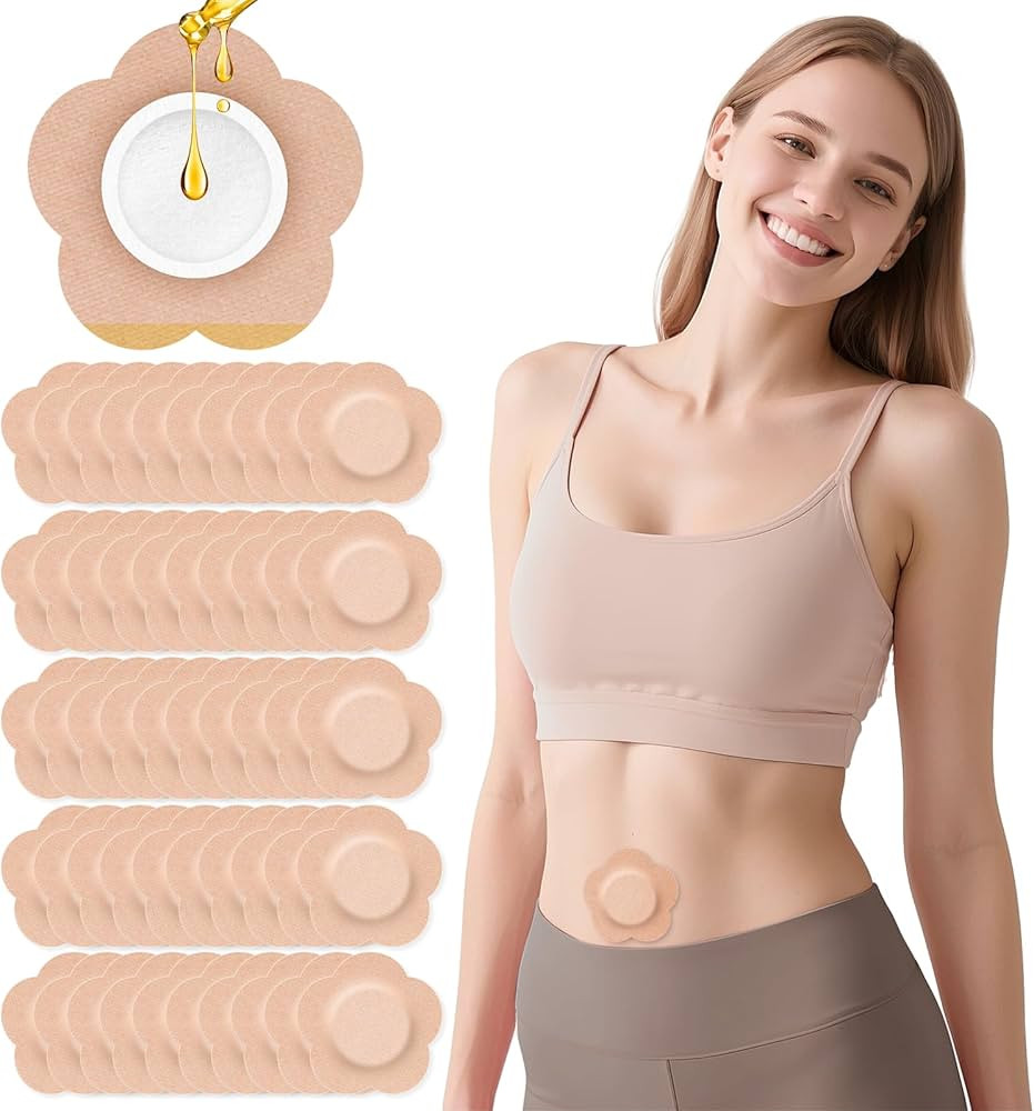 54PCS Castor Oil Patches, Castor Oil Pack Wrap Disposable Organic Cotton Self-Adhesive Pads for B... | Amazon (US)