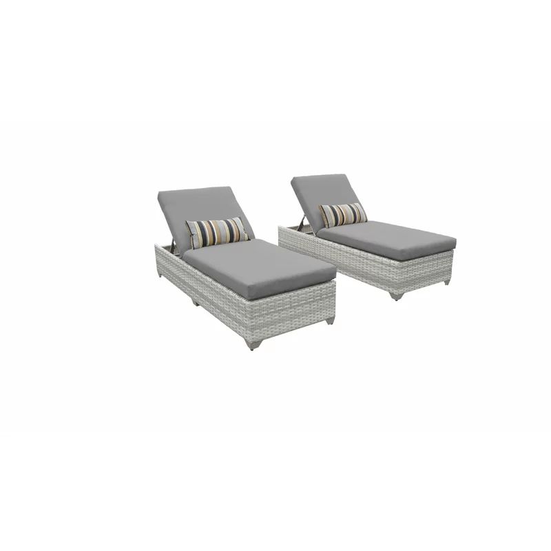 Falmouth Reclining Sun Lounger Set with Cushions (Set of 2) | Wayfair North America