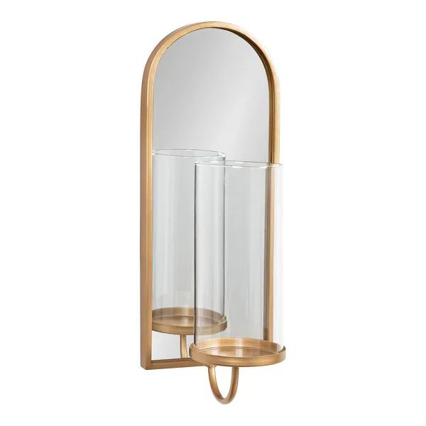Kate and Laurel Ezerin Metal Mirror Wall Sconce - 6x5x16 - Gold | Bed Bath & Beyond