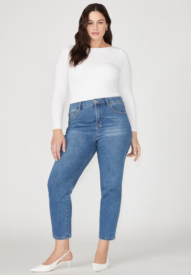 The Leigh Super Stretch Slim Leg Jean | Eloquii