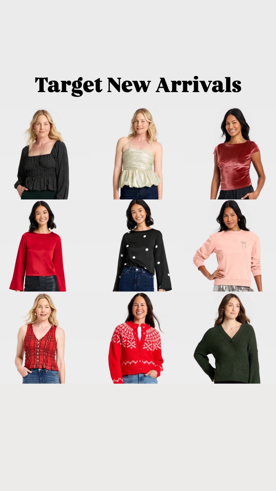 Target new arrivals 
Tops
Holiday

#LTKHoliday #LTKFindsUnder50