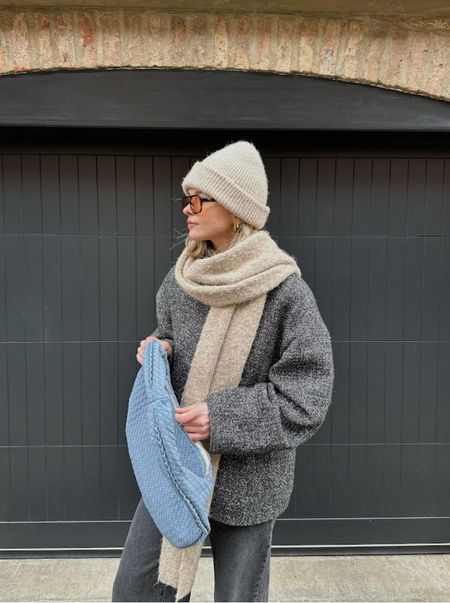 Vehla, Cotton on, H&m, transitional outfit, transitional style, winter outfit, winter fashion, wool jacket, wool coat, knit scarf, beige scarf, aviator sunglasses, wool beanie, blue tote, woven leather bag, winter outfit ideas, style inspiration 

#LTKeurope #LTKplussize #LTKSeasonal