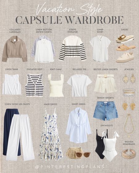 Vacation capsule wardrobe!

Full post on the blog: https://pinterestingplans.com/summer-vacation-travel-capsule-wardrobe/

#LTKtravel #LTKover40 #LTKsalealert