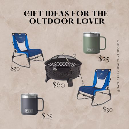 Gift ideas for outdoor lover. Yeti. Fire pit , chairs. Quest sale. Dicks sporting goods. 

#LTKfindsunder50 #LTKGiftGuide #LTKSeasonal