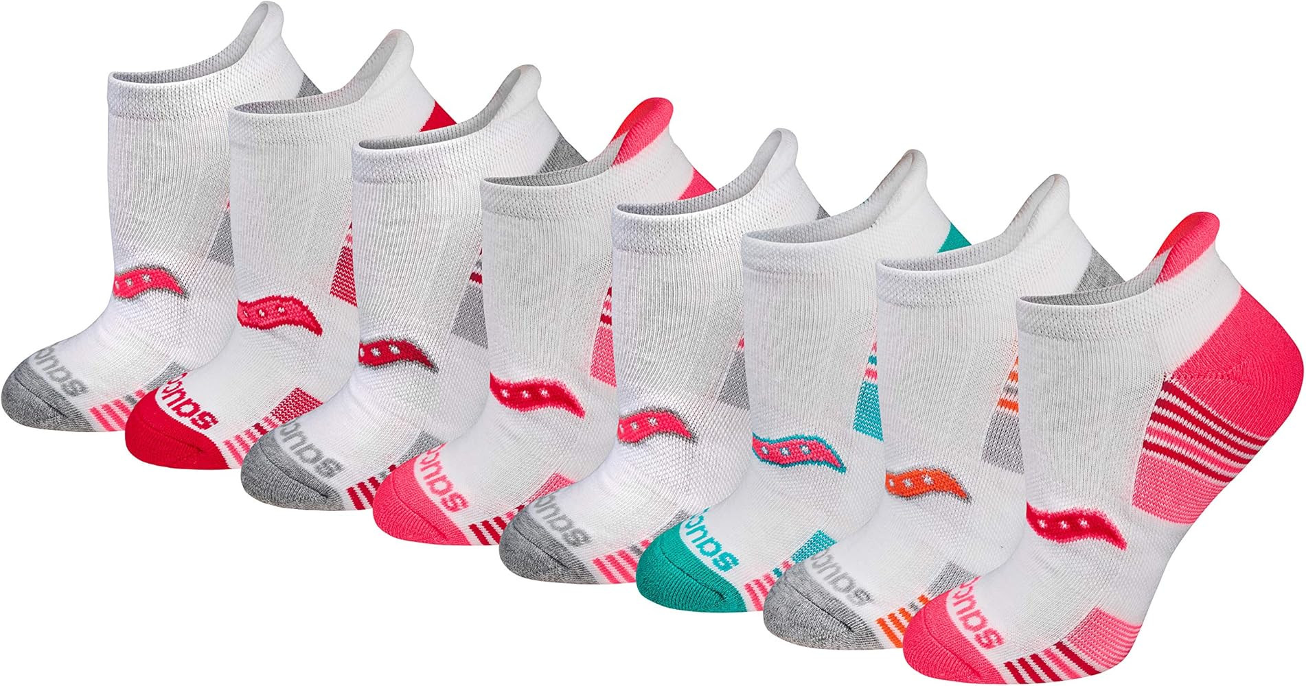 Saucony Women's RunDry Performance Heel Tab Athletic Socks, Available in S-L (8, 16, 24 Pairs) | Amazon (US)