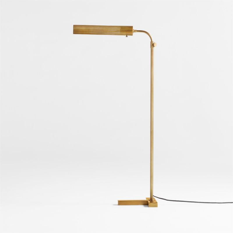 Fleming Antique Brass Corner Floor Lamp + Reviews | Crate & Barrel | Crate & Barrel