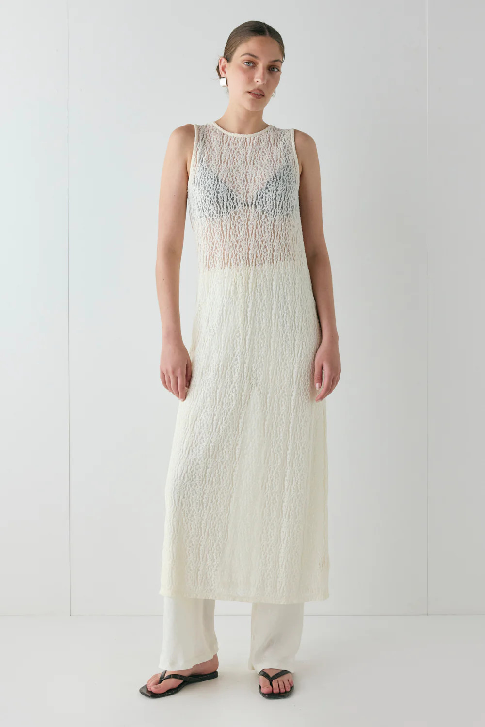 Estelle Lace Midi Dress Cream | VRG Grl