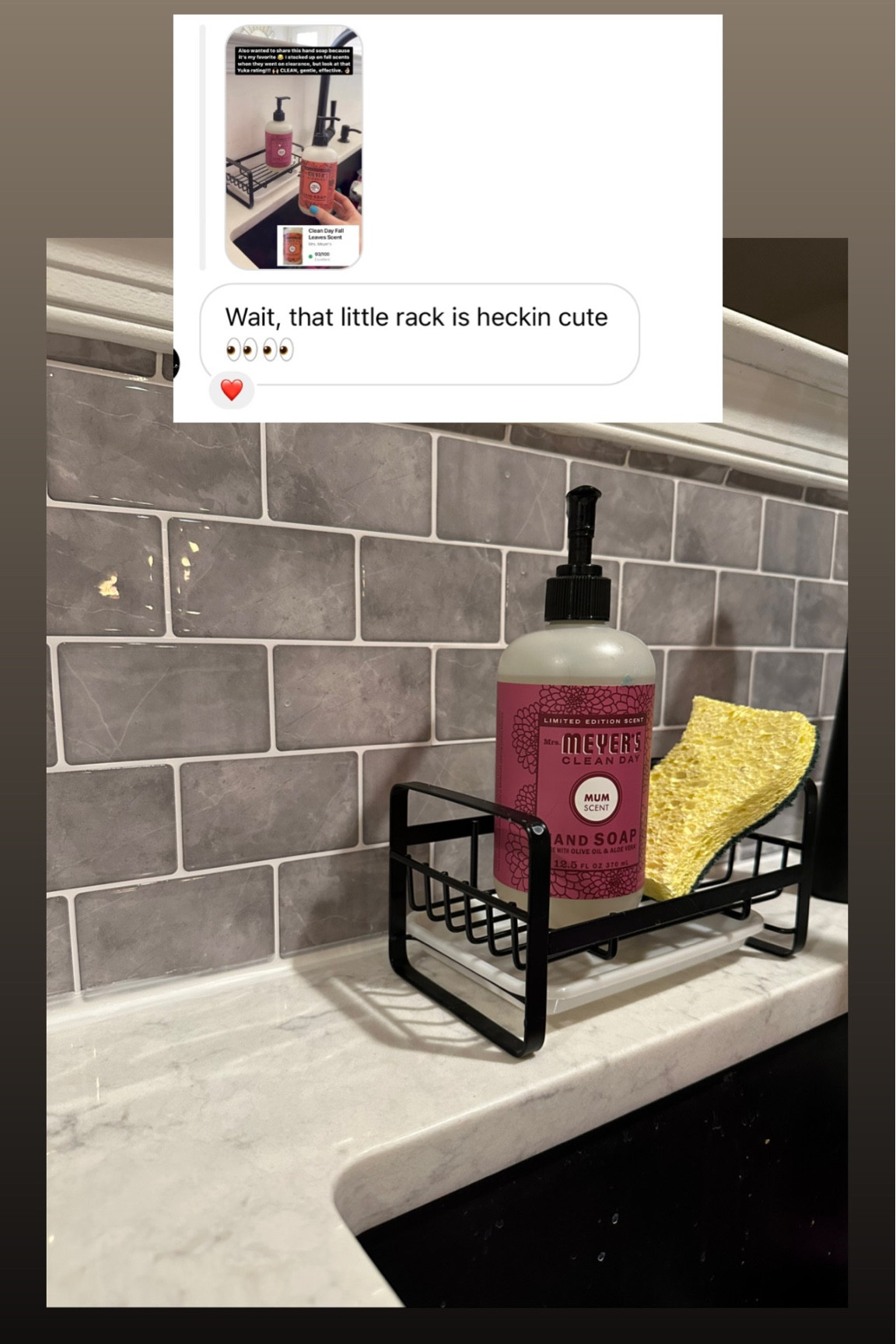Peel and stick backsplash tile // amazon sink caddy  // amazon home find 

#LTKFind #LTKhome #LTKunder50