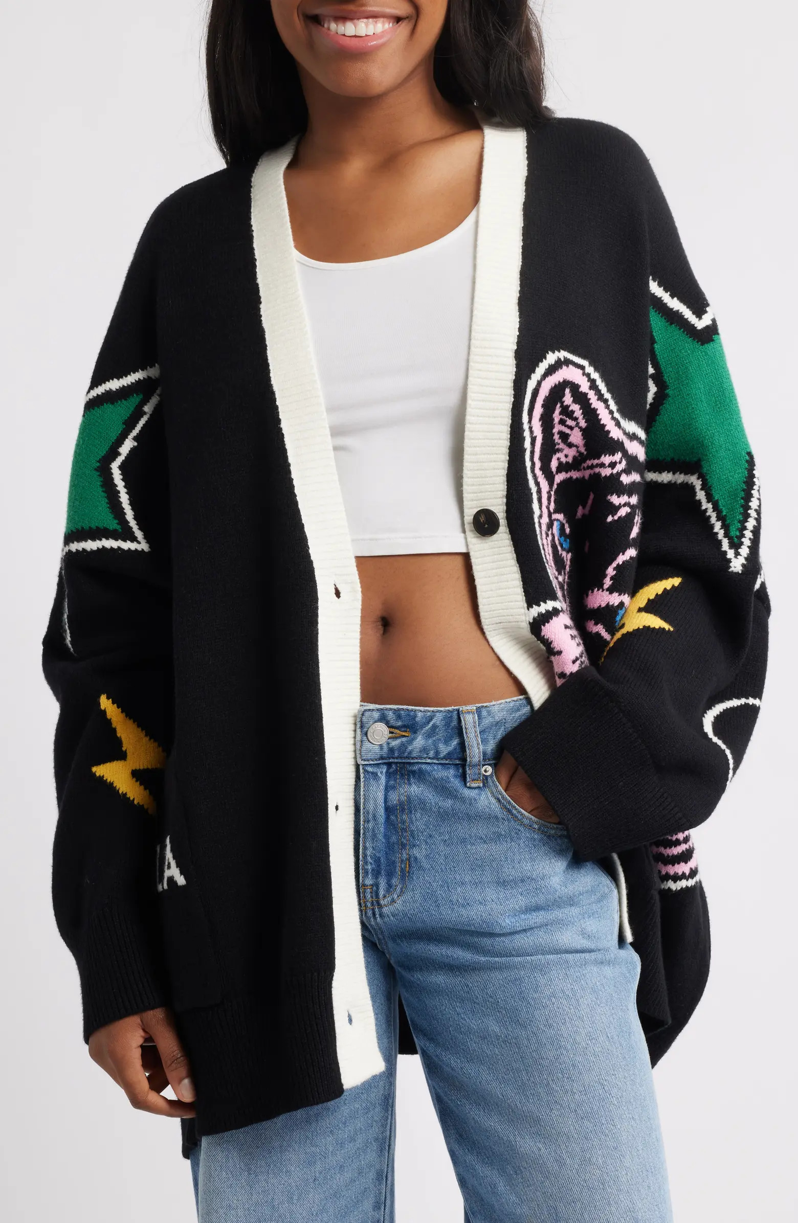 Karma Panther Oversize Cardigan | Nordstrom