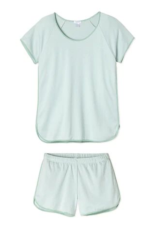 Pima Shorts Set in Parisian Green | LAKE Pajamas