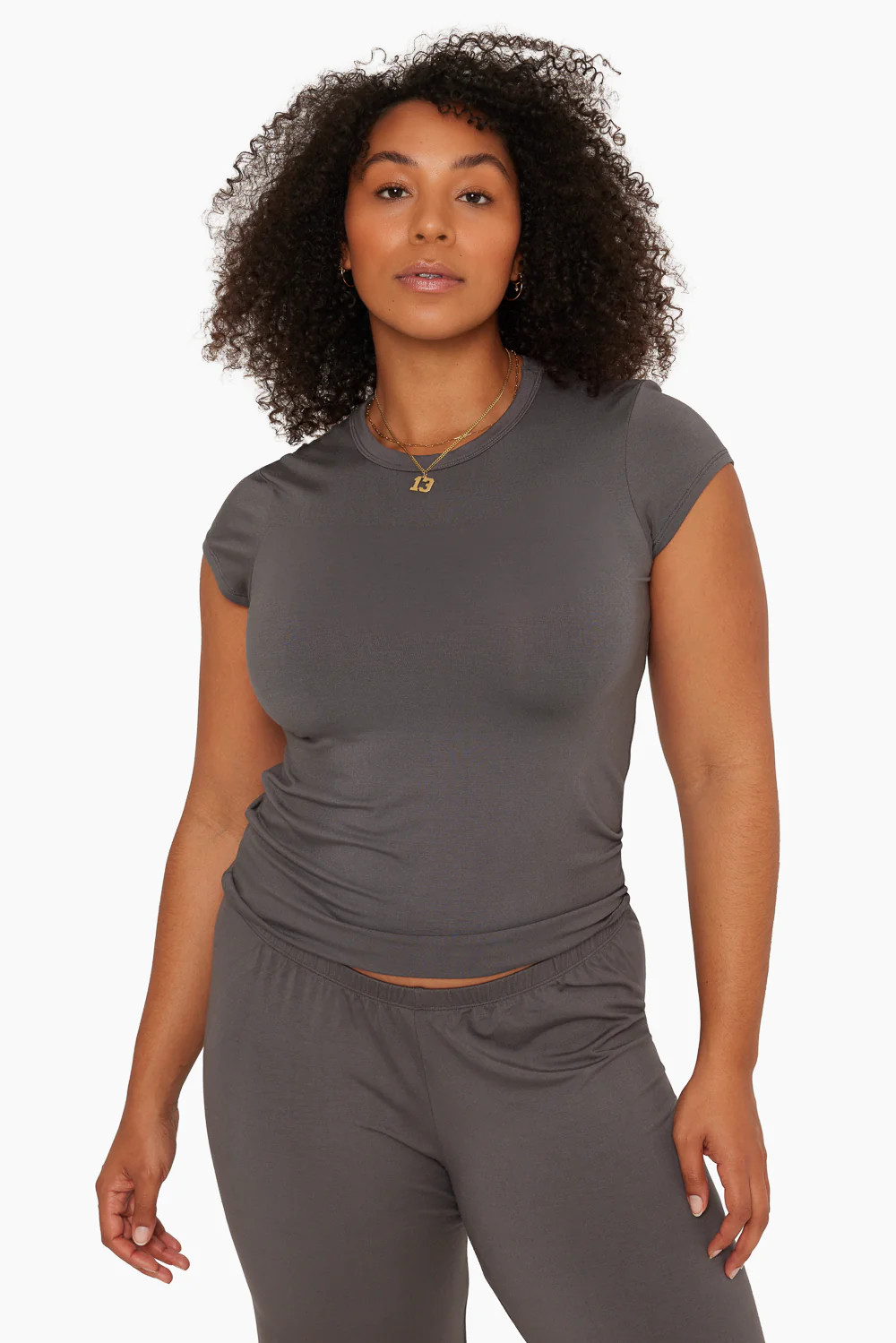 SLEEP JERSEY GIRLFRIEND TEE - GRAPHITE | SET Active