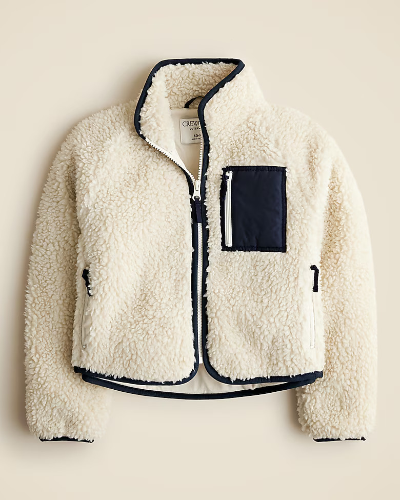 Girls' sherpa zip-up jacket | J. Crew US