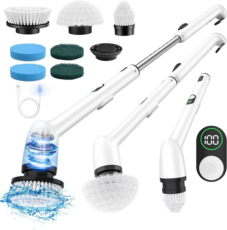 LyriFine Electric Spin Scrubber with LED Display, New Full-Body IPX7 Waterproof Bathroom Cleaning... | Amazon (US)
