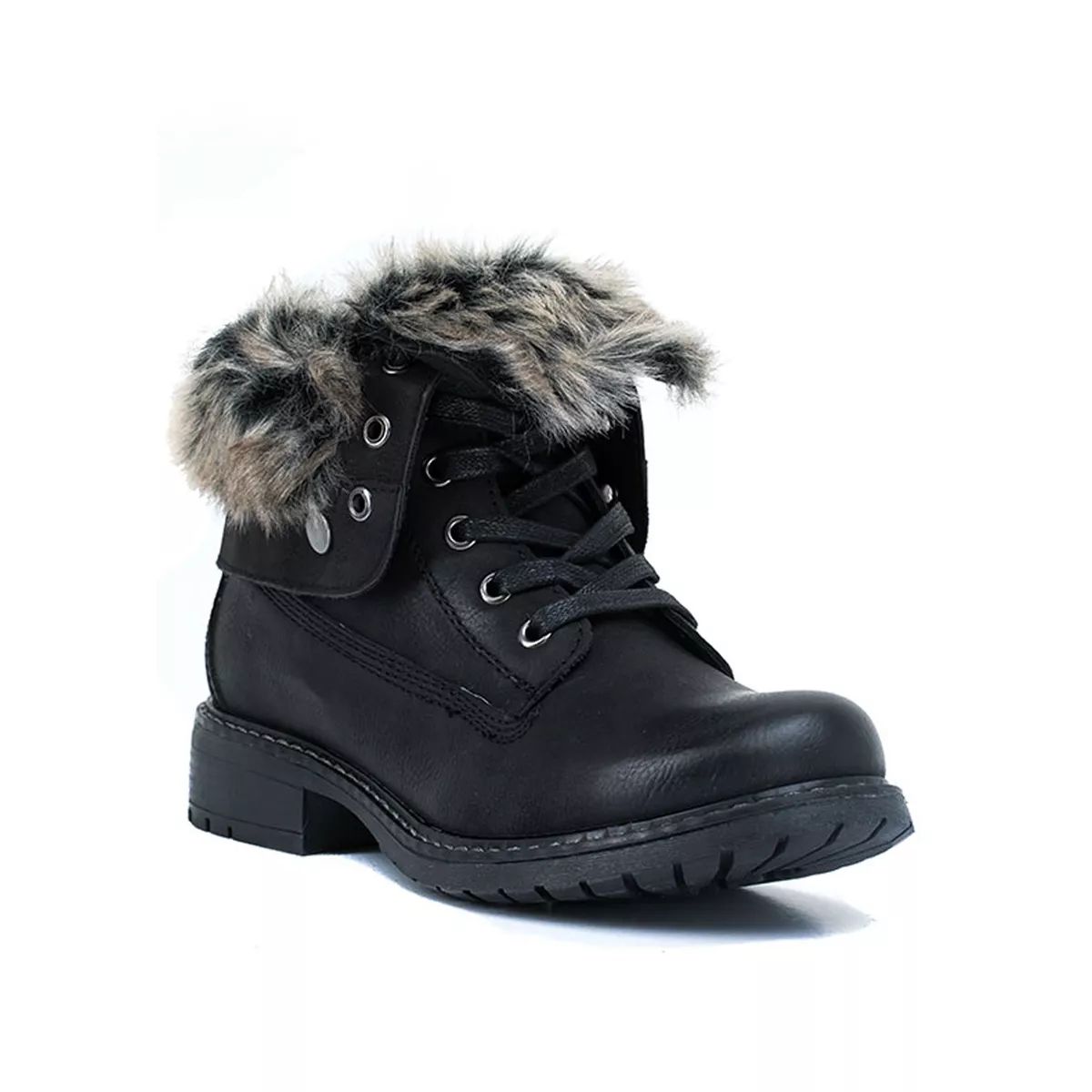 GC Shoes Trudie Fur Lace Up Combat Boots | Target