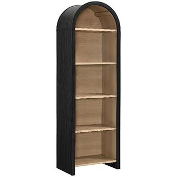 Modway Evie Modern Arched Narrow Bookcase in Black - 71 Inch Open Shelf Display Cabinet - Stylish... | Amazon (US)