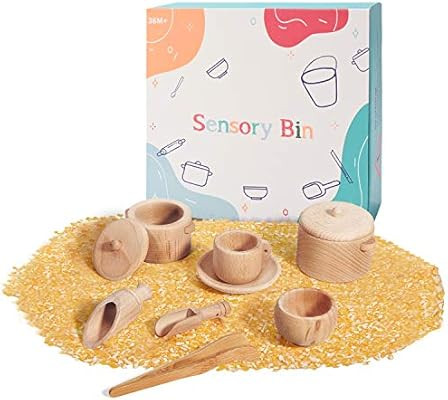 MONT PLEASANT Sensory Bin Toys for Toddlers Montessori Toys, Waldorf Toys, Pretend Play Dish and ... | Amazon (US)