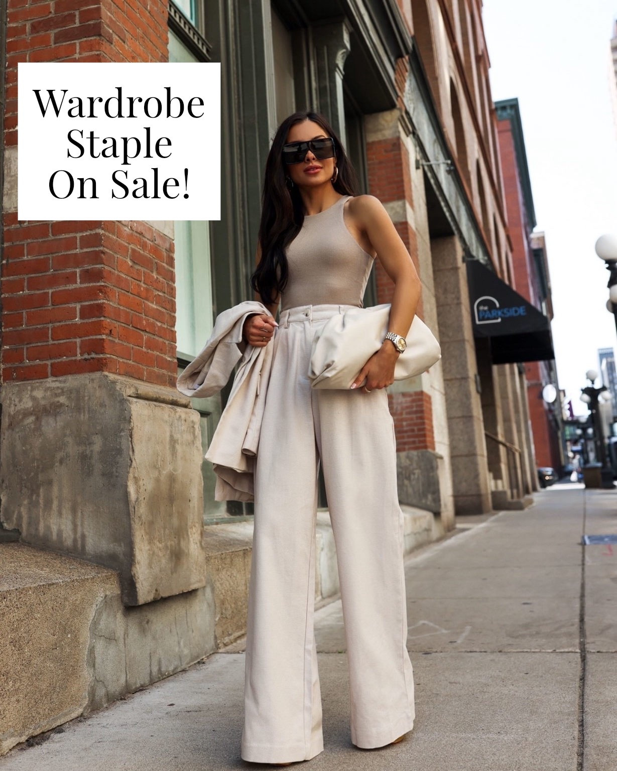 Spring workwear outfit
My revolve bodysuit is on sale now! Wearing an xs - layers perfectly under everything 
Beige blazer and wide leg trousers 



#LTKSaleAlert #LTKWorkwear #LTKOver40