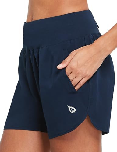 baleaf Women's 5" Workout Shorts Gym Running Shorts Athletic with Liner High Waistband Quick Dry ... | Amazon (US)