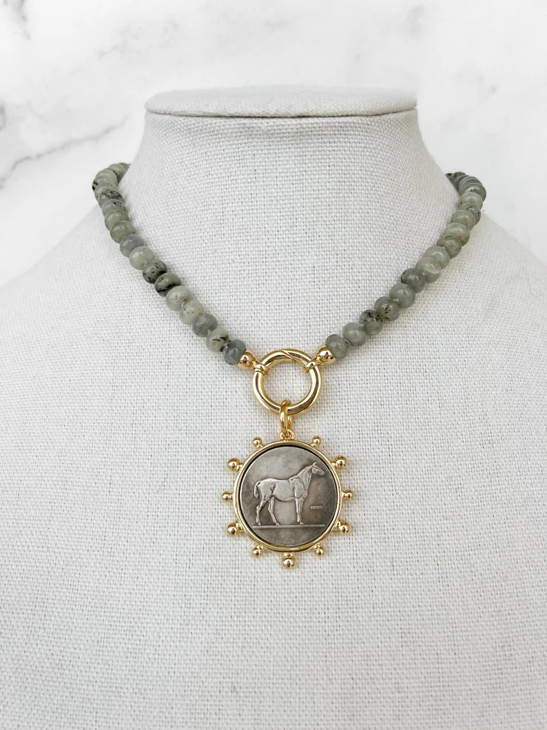 Horse Coin Pendant Jewelry for Horse Lovers Equestrian Style Jewelry Gifts for Equestrian Horse P... | Etsy (Global)