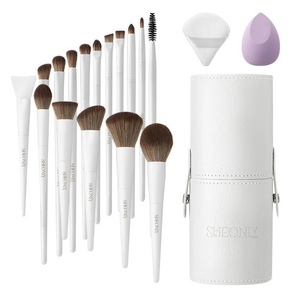 Livingandhome 16pcs Professional Makeup Brush Set- White | Superdrug