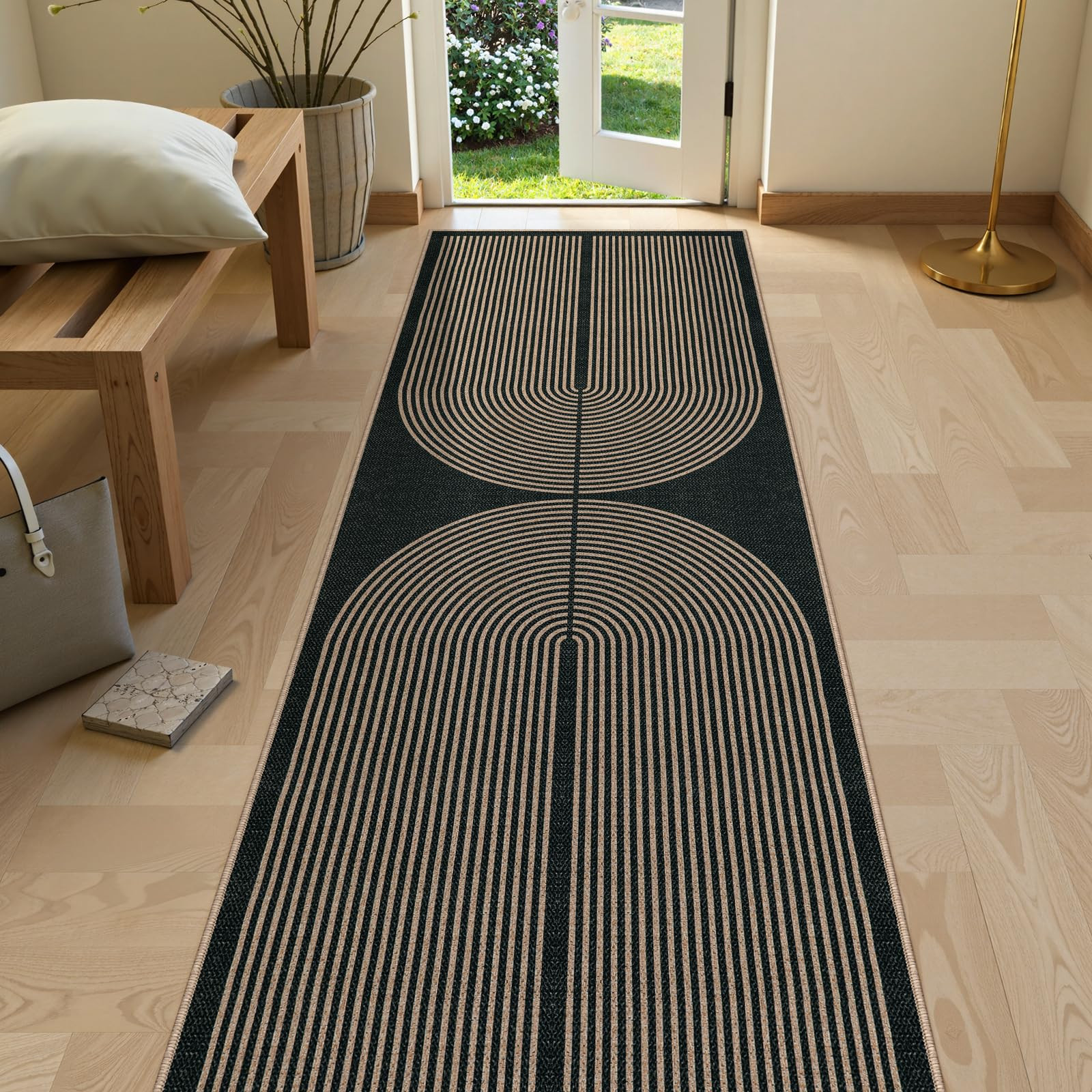 Lahome Enfys Modern Rainbow Kitchen Runner Rug, 2x8 Easy Jute Rug Runners for Hallways Entry Farm... | Amazon (US)