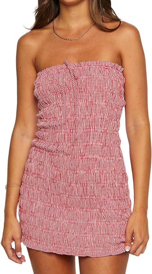 Just Quella Women's Strapless Bodycon Mini Dress | Amazon (US)